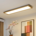 Brilagi - LED-dæmpbar loftlampe SLIMFRAME WOOD LED/58W/230V 124x34 cm 3000-6000K brun + fjernbetjening