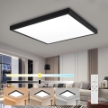 Brilagi - LED dæmpbar loftlampe til badeværelse FRAME SMART LED/50W/230V 60x60 cm 3000-6000K IP44 sort + fjernbetjening