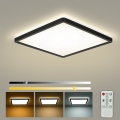 Brilagi - LED dæmpbar loftlampe ULTRA SLIM LED/18W/230V 2700-6500K 30x30 cm sort + fjernbetjening