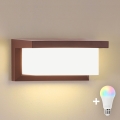 Brilagi - LED RGBW dæmpbar udendørs væglampe BRICKY 1xE27/9W/230V 2700-6500K IP54 brun