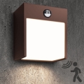 Brilagi - LED udendørs vægarmatur med sensor TERNI LED/12W/230V brun IP44