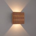 Brilagi -LED Udendørs væglampe DOUBLERAY LINE LED/6W/230V i trælook IP54
