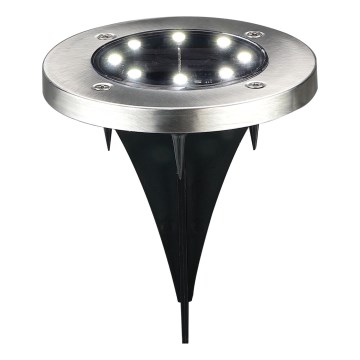LED Soldrevet indkørselslampe SOLLY LED/1,2V 6500K diameter 11,5 cm 300 mAh IP44 mat krom