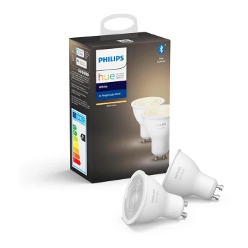 2x LED-pære dæmpbar Philips Hue WHITE GU10/5,2W/230V 2700K