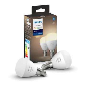 2x LED-pære dæmpbar Philips Hue WHITE P45 E14/5,5W/230V 2700K