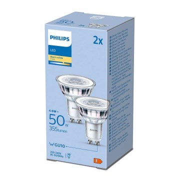2x LED-pære Philips GU10/4,6W/230V 2700K