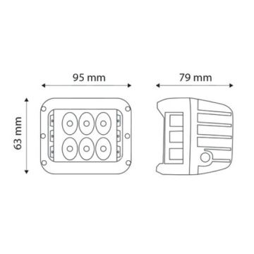 2x LED spotlampe til bil CREE LED/27W/10-30V IP67