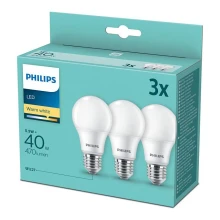 3x LED-pære Philips E27/5,5W/230V 2700K