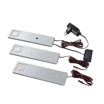 3x LED underskabslampe dæmpbar CORTINA LED/2,4W/230V + fjernbetjening