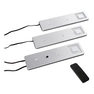 3x LED underskabslampe dæmpbar CORTINA LED/2,4W/230V + fjernbetjening