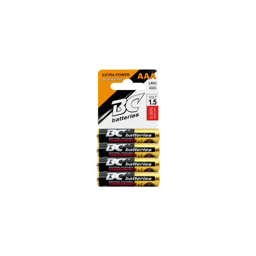 4 stk. Alkalisk batteri EXTRA POWER AAA 1,5V