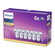 6x LED-pære Philips GU10/4,6W/230V 2700K