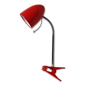 Aigostar - Bordlampe med klemme 1xE27/11W/230V rød/krom