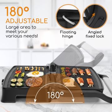 Aigostar - Kontaktgrill 1500W/230V krom/sort