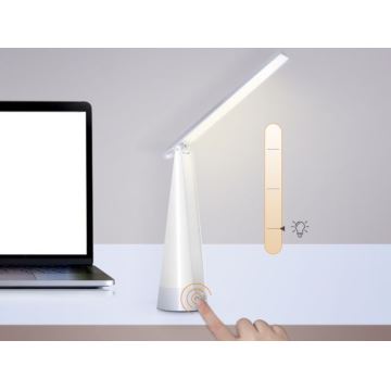 Aigostar - LED bordlampe dæmpbar og genopladelig LED/7W/5V 4000K 4400 mAh hvid