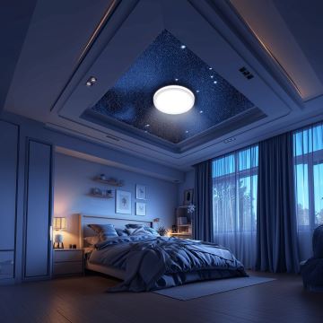 Aigostar - LED loftlampe til badeværelse LED/24W/230V 3000-6500K IP44 + fjernbetjening