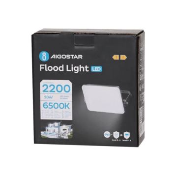 Aigostar - LED projektør LED/20W/230V 6500K IP65 sort