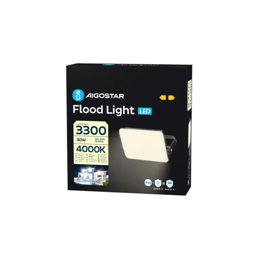 Aigostar - LED projektør LED/30W/230V 4000K IP65 sort