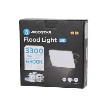 Aigostar - LED projektør LED/30W/230V 6500K IP65 sort