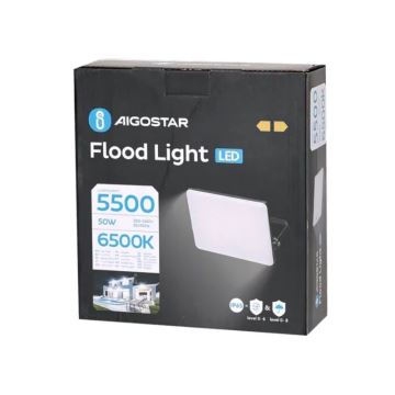 Aigostar - LED projektør LED/50W/230V 6500K IP65 sort