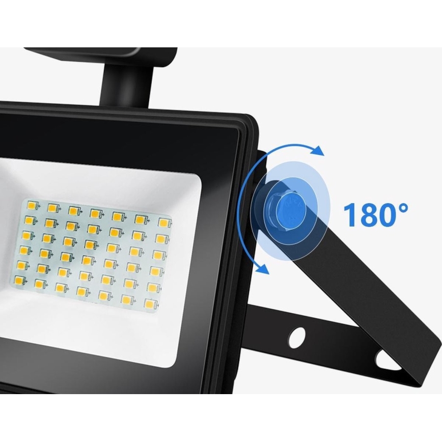 Aigostar - LED projektør med sensor LED/50W/230V 4000K IP65 sort