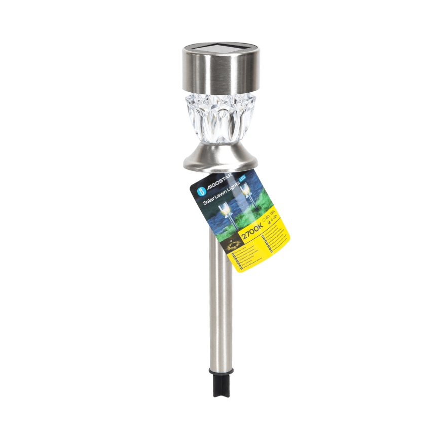 Aigostar - LED solcellelampe LED/0,006W/1,2V 35,5cm krom 2700K IP44