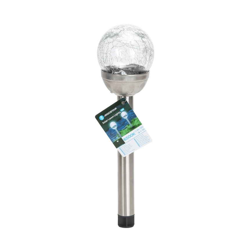 Aigostar - LED solcellelampe LED/0,006W/1,2V 37,8cm krom 6500K IP44