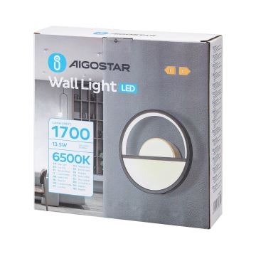 Aigostar - LED væglampe LED/13,5W/230V 6500K sort/guldfarvet