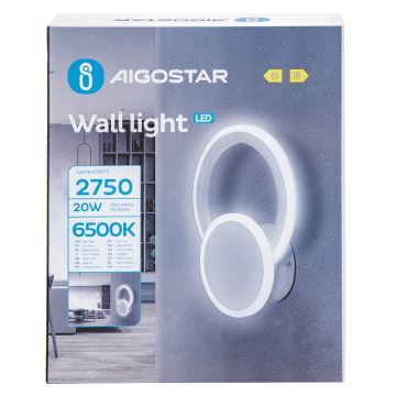 Aigostar - LED væglampe LED/20W/230V 6500K hvid