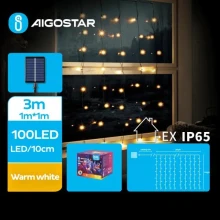 Aigostar - Soldrevet LED lyskæde 100xLED/8 funktioner 4x1 m IP65 varm hvid