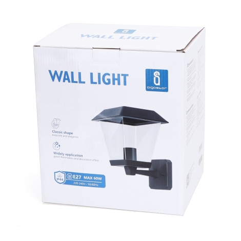Aigostar - Udendørs væglampe 1xE27/60W/230V IP44 antracit