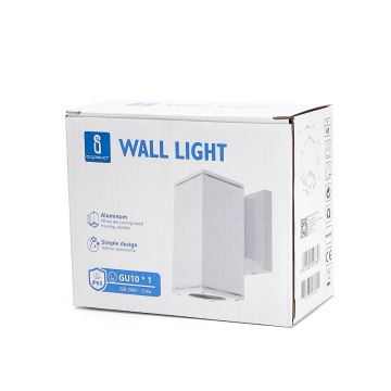 Aigostar - Udendørs væglampe 1xGU10/230V hvid IP65 kantet