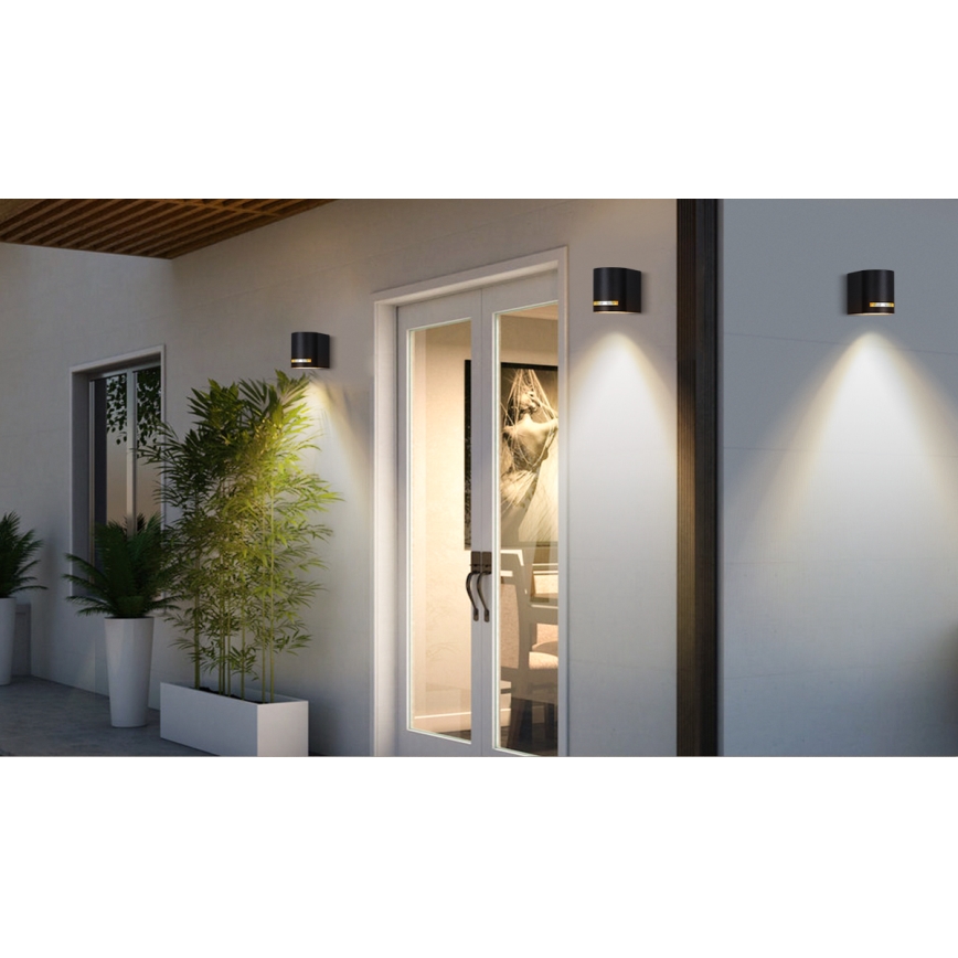 Aigostar - Udendørs væglampe 1xGU10/35W/230V sort IP54