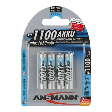 Ansmann 07521 Micro AAA -4 stk genopladelige batterier AAA NiMH1.2V/1050mAh