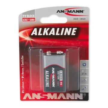 Ansmann 09887 6LR61 9V Block RED - - alkalisk batteri 9V