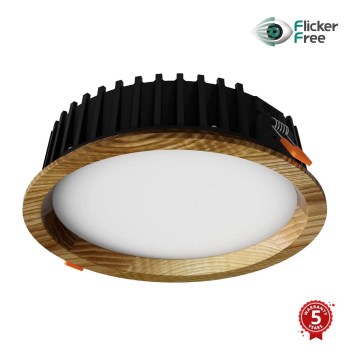 APLED - LED indbygningslampe RONDO WOODLINE LED/12W/230V 3000K diameter 20 cm aske massivt træ