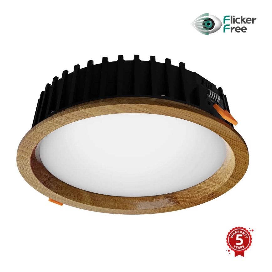 APLED - LED indbygningslampe RONDO WOODLINE LED/12W/230V 3000K diameter 20 cm eg massivt træ