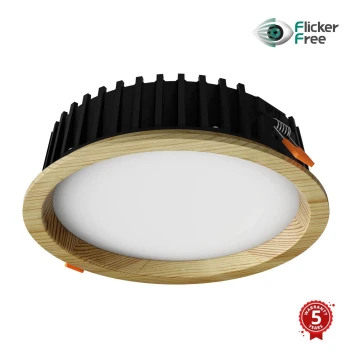 APLED - LED indbygningslampe RONDO WOODLINE LED/12W/230V 3000K diameter 20 cm fyrretræ massivt træ