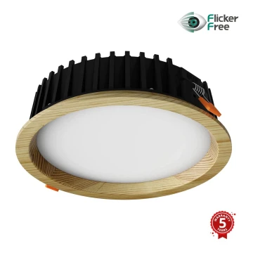 APLED - LED indbygningslampe RONDO WOODLINE LED/12W/230V 4000K diameter 20 cm fyrretræ massivt træ