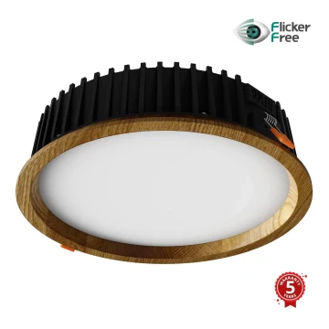 APLED - LED indbygningslampe RONDO WOODLINE LED/18W/230V 3000K diameter 26 cm eg massivt træ