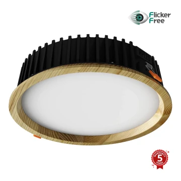 APLED - LED indbygningslampe RONDO WOODLINE LED/18W/230V 3000K diameter 26 cm fyrretræ massivt træ