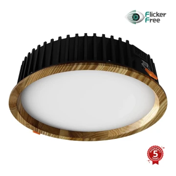 APLED - LED indbygningslampe RONDO WOODLINE LED/18W/230V 4000K diameter 26 cm aske massivt træ