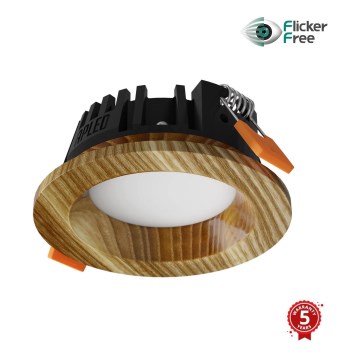 APLED - LED indbygningslampe RONDO WOODLINE LED/3W/230V 3000K diameter 9 cm aske massivt træ