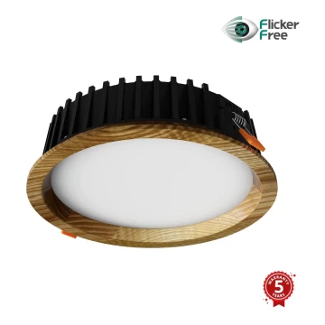 APLED - LED indbygningslampe RONDO WOODLINE LED/6W/230V 3000K diameter 15 cm aske massivt træ