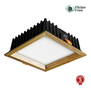 APLED - LED indbygningslampe SQUARE WOODLINE LED/12W/230V 4000K 17x17 cm aske massivt træ