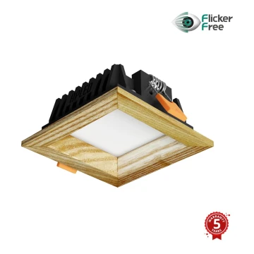 APLED - LED indbygningslampe SQUARE WOODLINE LED/3W/230V 3000K 9x9 cm aske massivt træ