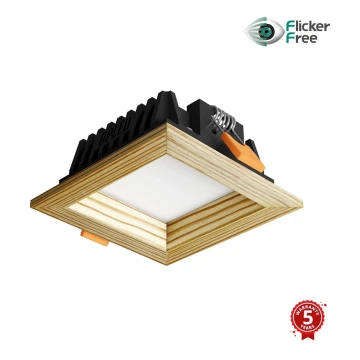 APLED - LED indbygningslampe SQUARE WOODLINE LED/3W/230V 3000K 9x9 cm fyrretræ massivt træ