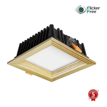 APLED - LED indbygningslampe SQUARE WOODLINE LED/6W/230V 4000K 12x12 cm fyrretræ massivt træ