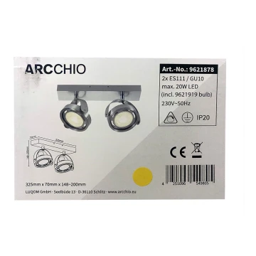 Arcchio - LED spotlampe dæmpbar MUNIN 2xES111/GU10/11,5W/230V