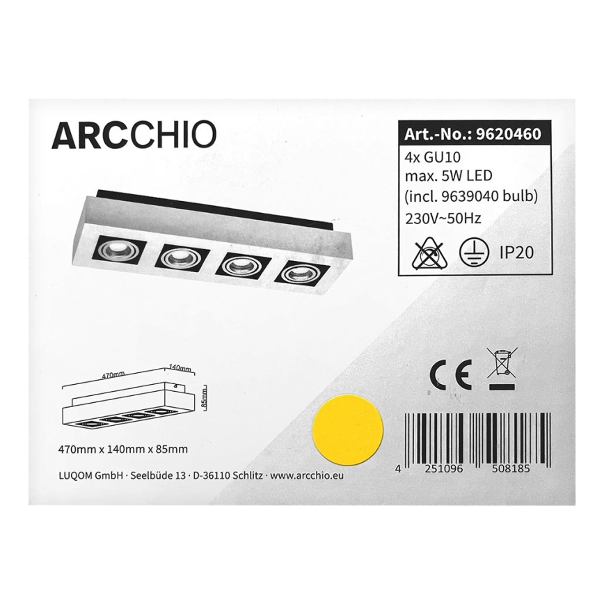 Arcchio - LED spotlampe VINCE 4xGU10/10W/230V